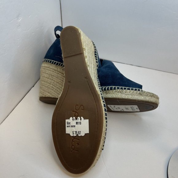 Splendid Jessica Ankewrap Suede Espadrille Wedge Sandals Taupe 7 - Picture 4 of 4